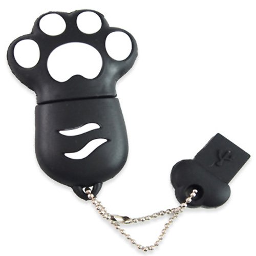 818-Tech No9800030016 - Memoria USB (16 GB, diseño Pata de Gato), Color Negro