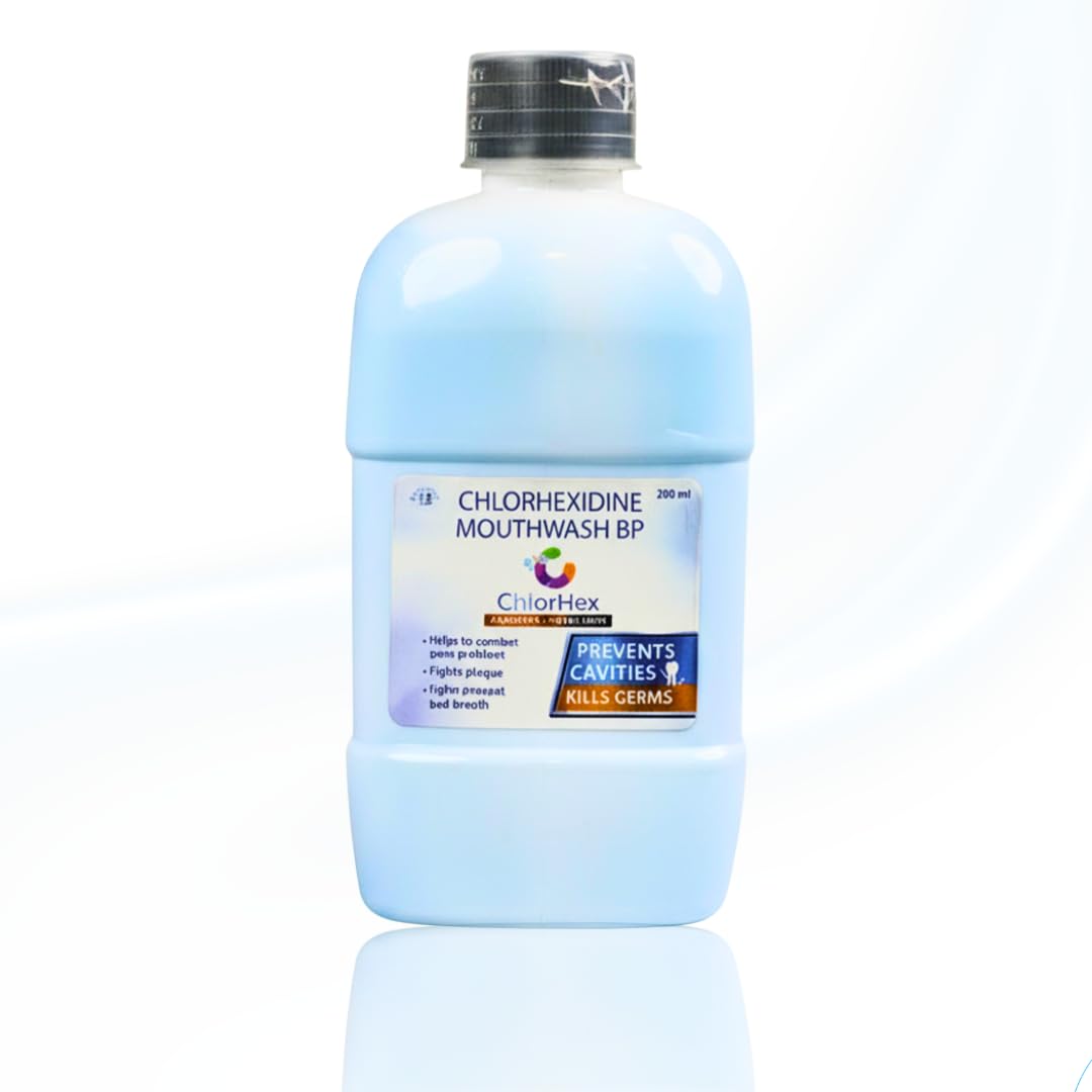 ChlorHex Mouthwash Pack of 10 Bottles, Antibacterial Fluoride Oral Rinse for Daily Oral Hygiene, Fresh Breath and Plaque Control, Gentle Formula for Regular Use