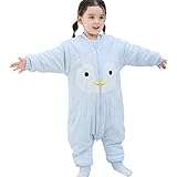 Happy Cherry Toddler Baby Sleeping Bag Sleeves Detachable Cotton Sleepping Rompers Blanket Thick (bleu2, 3-5Years Old)