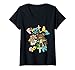 Femme Ours en peluche champignon et marguerite First Day Of TK T-Shirt avec Col en V