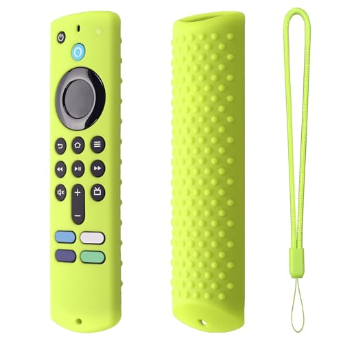 Coque en Silicone pour La Nouvelle Clé TV Am-azon Fir-e TV Stick 4K - Antidérapante, Résistante Aux Chocs Et À La Poussière, avec Cordon, Coque Phosphorescente pour Télécommande Fir-e TV Stick