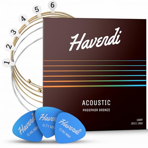 HAVENDI&reg; Acoustic Guitar Strings Phosphor Bronze Coating I Premium Brilliant Sound Quality I...