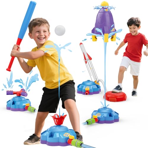 Image of OWNONE 1 4-in-1 Block-Themed Water Sprinkler Baseball Toy