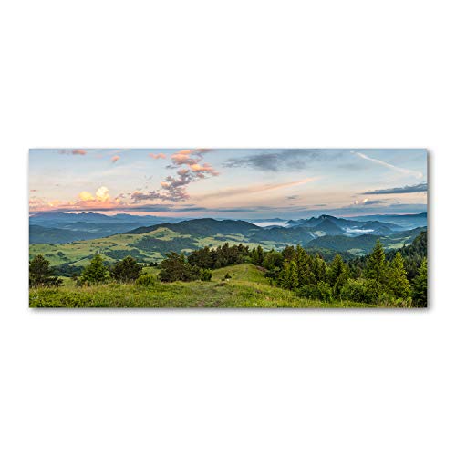 Crédence de cuisine en verre 125x50cm anti éclaboussures paysage vert Tulup