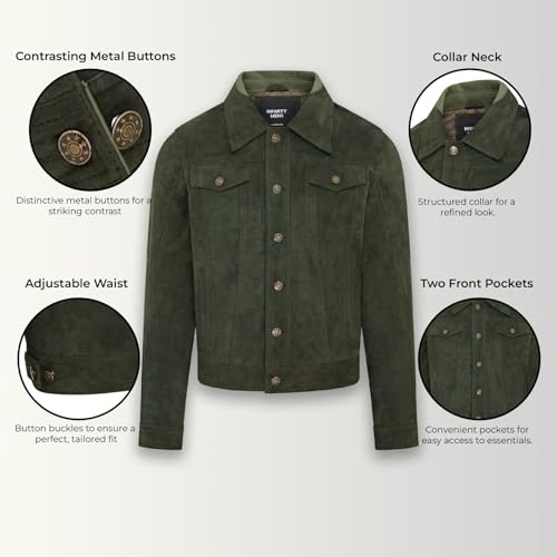 Mens Trucker Goat Suede Western Leather Jeans Jacket2