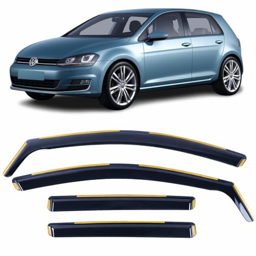 Compatibile con: Volkswagen Golf 7 VW MK7 5 porte berlina R GTI GT modelli 2012 2013 2014 2015 2016 2017 2018 2019 2020 deflettori vento, deflettori per finestrini VW Golf MK7, alette parasole per Volkswagen Golf. Visore finestra MK7 o. Accessori per Volkswagen Golf MK7. Si prega di verificare la marca, il modello e l'anno del veicolo con i dettagli di montaggio per garantire un montaggio accurato, poiché tutte le visiere sono specifiche del veicolo.
