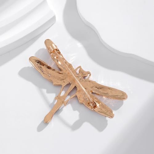 Image of Dragonfly Brooch Rhinestone /Enamel Dragonfly Brooches Lapel Pin for Women Elegant Outfits Dragonfly Jewelry Gifts