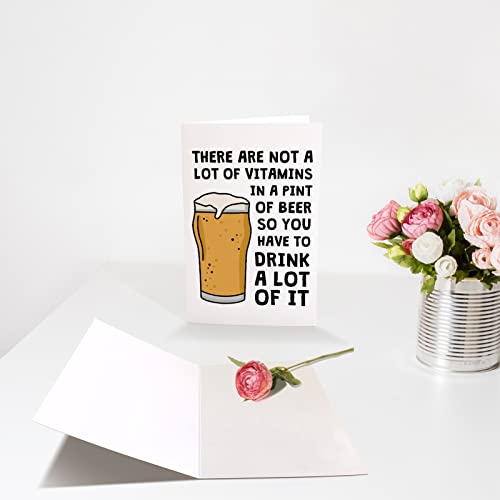 Funny Beer Greeting Card, Birthday Greeting Card For Men Friend Dad Grandpa Uncle, Congratulations Card, Celebration Card, You Have To Drink A Lot Of Beer #TOP2