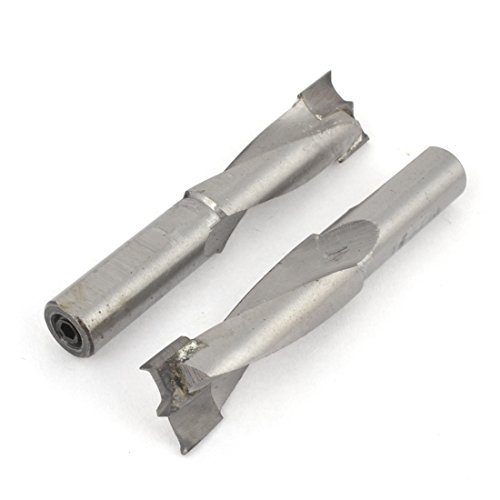 Aexit 2PCS Silver Wood Drill Bits Tone Woodworking Carbide Tipped Brad Point Straight Shank 14mm Cutting Dia Boring Drill Brad-Point Drill Bits Bit Tool