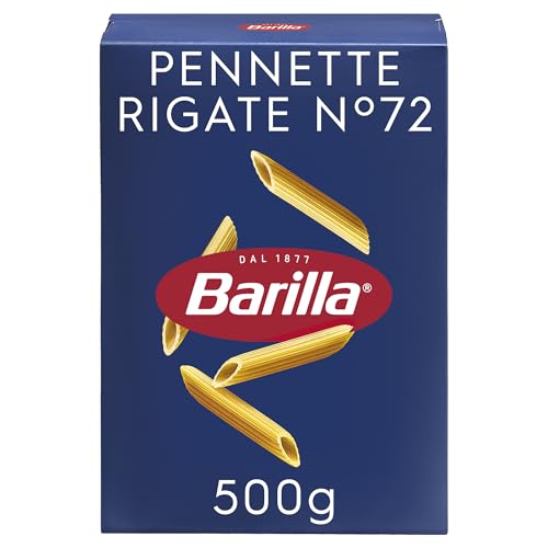 Barilla Pasta Pennette Rigate N. 72, Pasta Corta di Semola di Grano Duro, Forma Corposa e Spessore Equilibrato, 500 g