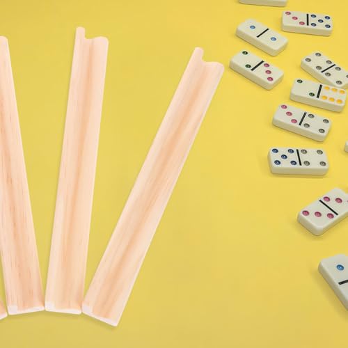 10 piezas porta fichas de dominó en madera 19cm miniatura 5