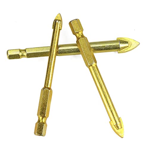 Carbide Glass Drill Bits Hex Shank Titanium Coated Power Tools Accessories Wall Glass Hole Drill 1Set(5pcs 3-10mm)