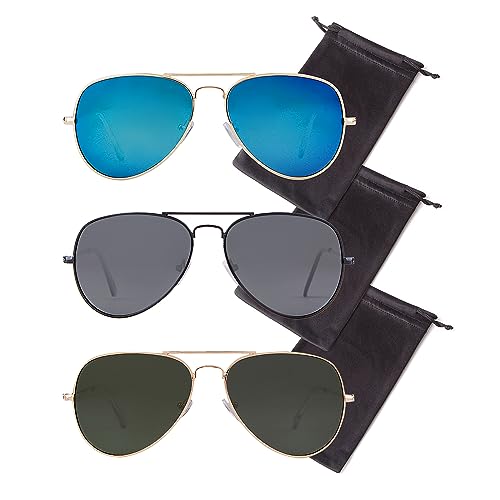 Image of Classic Aviator Sunglasses Retro Aviator Sunglasses for Women Men UV Blocking