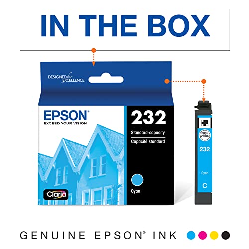 Image of Epson T232 Cyan Ink Cartridge, Standard Capacity (Pack of 2)