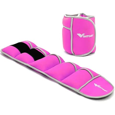 Vivitory Adjustable Ankle Weights for Women & Men, Leg Weights 2 to 10 Lbs, Arm Weights, Ankle Wrist Weights Set for Strength Training, Jogging, Gymnastics, Aerobics, Physical Therapy (Magenta) Cover