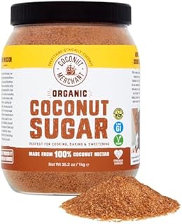 Coconut Merchant Coconut Sugar 1kg Organic Low GI Unrefined Brown Sugar from Coconut Nectar Blossom