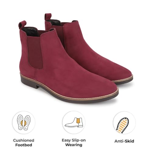 Image of YOHO Comfortable Boots For Men | Extra Cushioned Foot Bed And Skin Friendly Ankle Boot With Low Heels | PU Finish Material | Trendy, Stylish & Casual Boots | Winter, Snow & Holiday Outings