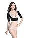 Shymay Women's Shapewear Tops Wear Your Own Bra Short Sleeve Crop Top Arm Shapers, Black1, Small