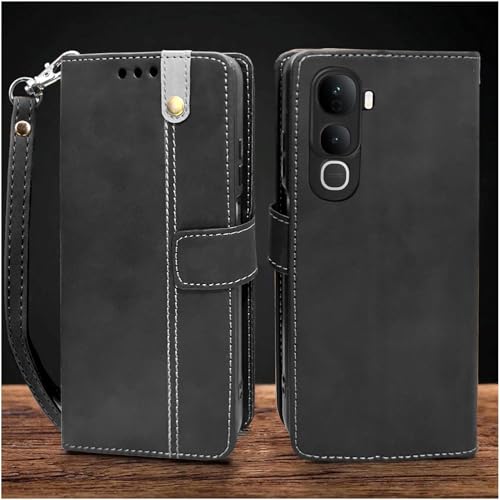 Image of Excelsior Flip Cover Case for Vivo Y400 Pro | Premium PU Leather | 360 Degree Protection (Black)