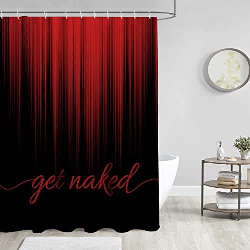 Aatter Red And Black Shower Curtain Burgundy Ombre Adult Bright Solid Decorative Men Asian Dark Funny Abstract Cool Grey Oriental Gradient Home Bathroom Decor Bathtub Set, 60X72, Modern #TOP2