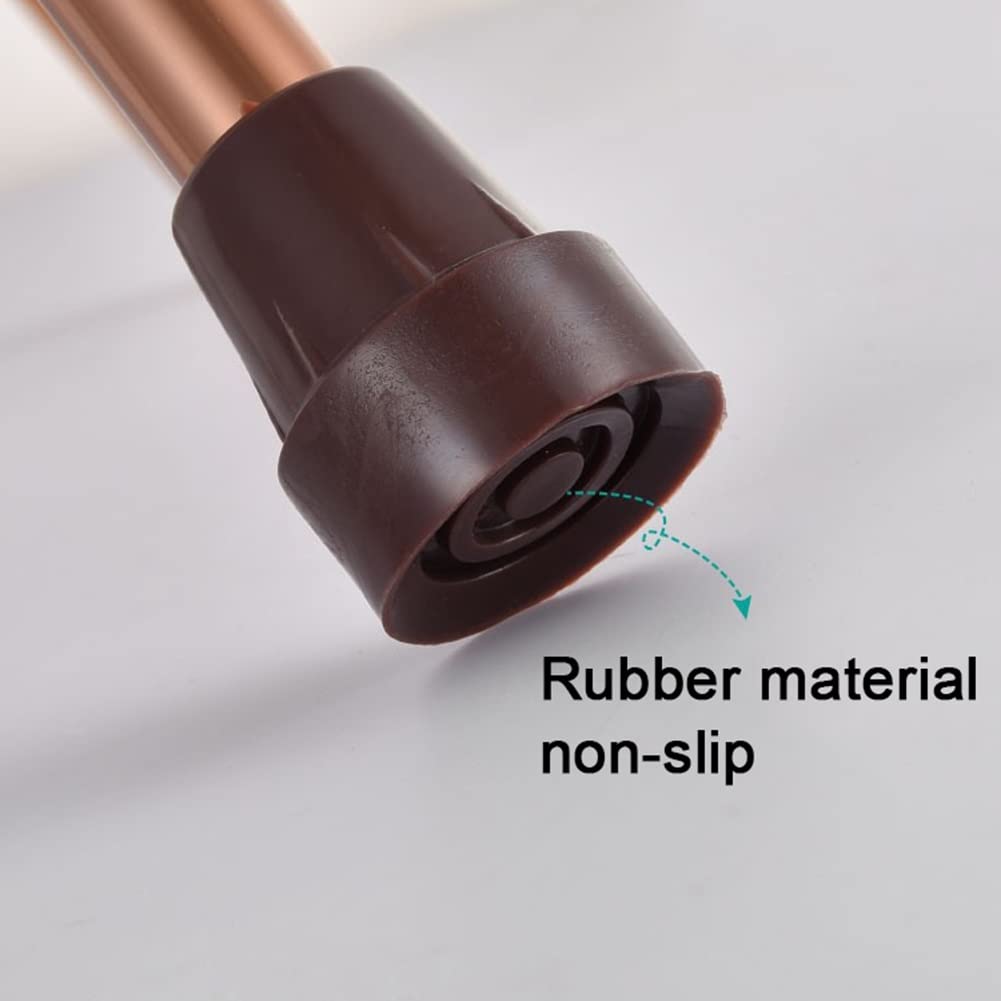 Bastón telescópico para Personas Mayores, bastón de Aluminio Ligero para Hombres y Mujeres, Mango ergonómico, para Adultos con Altura 135-190 cm (Color : Brown)