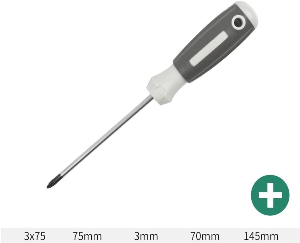 6 Pcs Magnetic Flat Slotted Phillips Screwdriver With Ergonomic Soft Comfortable Non-Slip Handle Screwdrivers Set Cushion Grip Nut Driver Repair Tool Set Gray Handle
