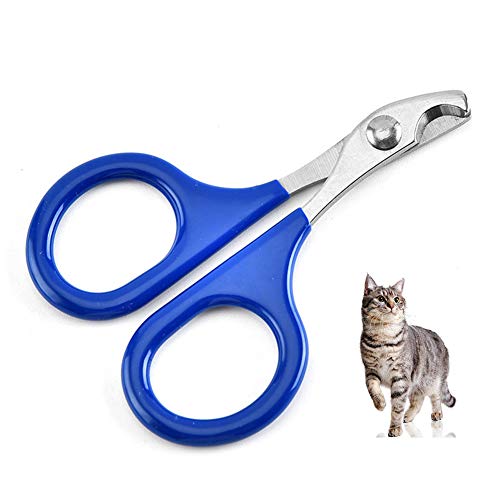Weijl Cat Nail Clippers - Easy to Use Professional Stainless Steel Claw Trimmer for Small Breed Animals, Tiny Dog Cat Kitten Rabbit Bird Guinea Pigs Ferret Hamsters,Blue