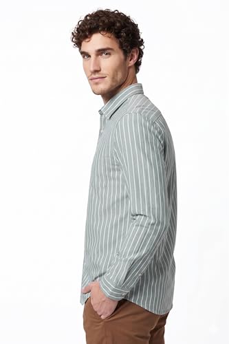 Image of Van Heusen Men Cotton Modern Fit Casual Oxford Stripes Shirts| Effortless Ironing | Superior Fit