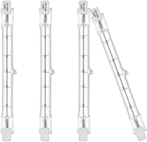 R7s Linear Halogen Floodlight 400W J118 Security Light Bulb 118MM 5200LM Warm White 2700K Dimmable,Pack of 4