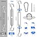 Sun Shade Sail Hardware Kit 6 Inch for Rectangle & Triangle Shade Sail Install, Stainless Steel Shade Sail Fixing Accessories for Outdoor Patio Canopy Garden, Heavy Duty Awning Attachment Set (44 Pcs)