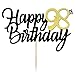 Happy 98th Birthday Cake Toppers Glitter 98th Anniversary Cake Topper 98 Years Loved Bday Decorations 98 Gold Birthday Cake Decorations Ninety-eight Party Supplies for Women Men(Black Gold)
