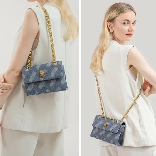 Rejolly Rainbow Stripe Crossbody Shoulder Bag for Women Color Blocking PU Leather Colourful Purse with Chain Strap2