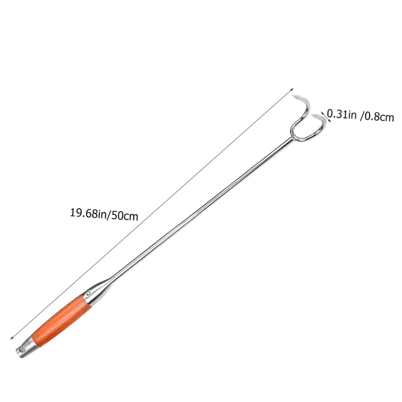 Balacoo Professional Meat Hook with Ergonomic Handle Multi Function Barbecue Tool for Roasting Pork Chicken Wings and Hot Dogs Easy to Clean Bbq Accessory