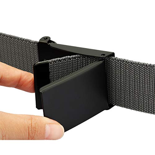 moonsix Elastic Web Belts for Men,Solid Color Stretch Military Style Flip-Top Belt3