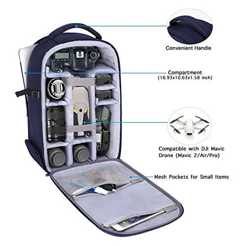 Image of MOSISO Camera Backpack, Photography Camera Bag 15-16 inch Waterproof Hardshell Case with Tripod Holder&Laptop Compartment
