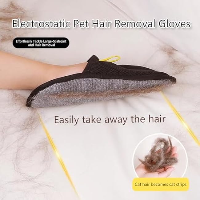 2pcs Set Pet Hair Remover Glove, Grooming Gloves for Dogs and Cats,Reusable Cat & Dog Hair Remover for Couch, Furniture (24X18CM)-6Ak6j2CG