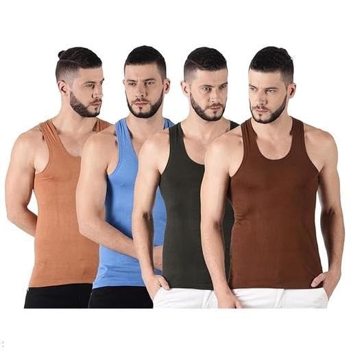 Pure Cotton Gym Vest for Men Pack of 4 | Comfortable Sleeveless Baniyan | Casual & Workout-image-6