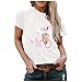 Femmes TopsEaster Short Sleeve Casual Fashion Shirt Chemisiers en Coton pour Femmes Manches Courtes