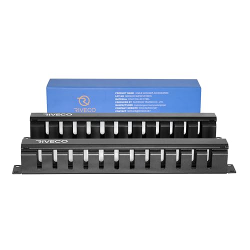 RIVECO 2PCS 1U 12 Slot Rack Manager, Server Rack Cable