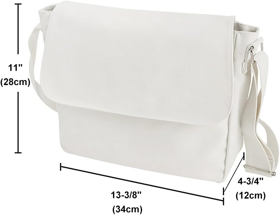 TopTie Classic Canvas Messenger Bag, Canvas Shoulder Bag Side Bag for Men and Women
