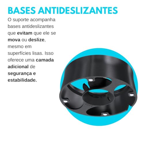 Suporte Base Elevação de Mesa com Enrolador de Cabos Compatível com Alexa Echo Show 10