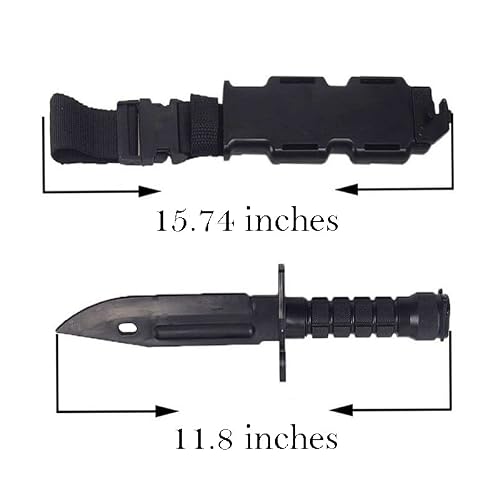 Bbiamsleep 4 Pieces Rubber Combat Knife M9 Style For Training Black Tactical Rubber Dagger Plastic Knife Fixed Blade Knives Scabbard Model #TOP1