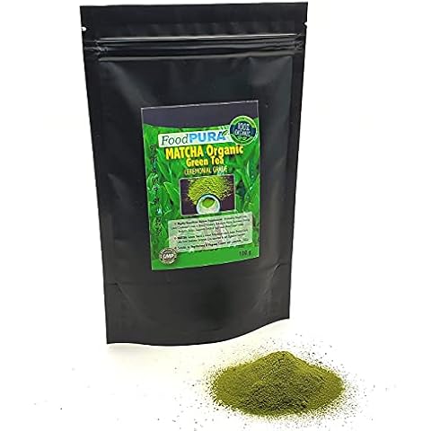 FoodPURA 100G Organic Matcha Green Tea Powder Ceremonial Grade Pouch - Vegan & Vegetarian, Perfect for Cooking, Baking, Smoothies and as a Tea. Finest Grade Cover