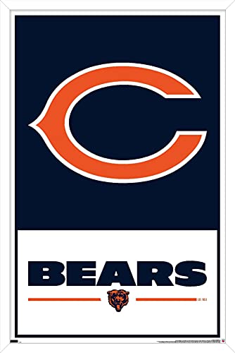 NFL Chicago Bears - Logo 21 Wall Poster, 34L" x 22.4W", White Framed Version