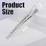 YGDZ Duck Billed Clips, 30pcs 3.5 Inch Metal Alligator Curl Hair Clips with Holes for Styling, Coloring, Thick Hair Rollers, Salon Use, Silver