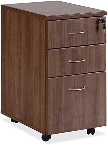 28.4 x 15.8 x 22 in. Walnut Freestanding Mobile BBF Pedestal