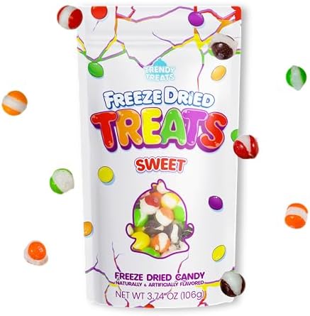 Trendy Treats Freeze Dried Candy - Fun, Exotic & Weird | Featured on Tik Tok Trendy Treats Channel | Delightful Crunchy Bites - Perfect Candy Gift for Kids - Resealable Packaging - 4.2oz
