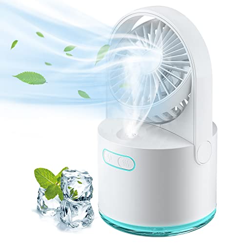 Ventilatore Portatile Da Collo Con Spray D'Acqua Ricaricabile - 4 Velocità, USB, Leggero 180g - Ideale Per Estate - 2