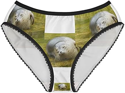 Common Seal Resting Panties, Common Seal Resting Underwear, Briefs, Cotton Briefs, Funny Underwear, Panties For Women (Large, l) Black