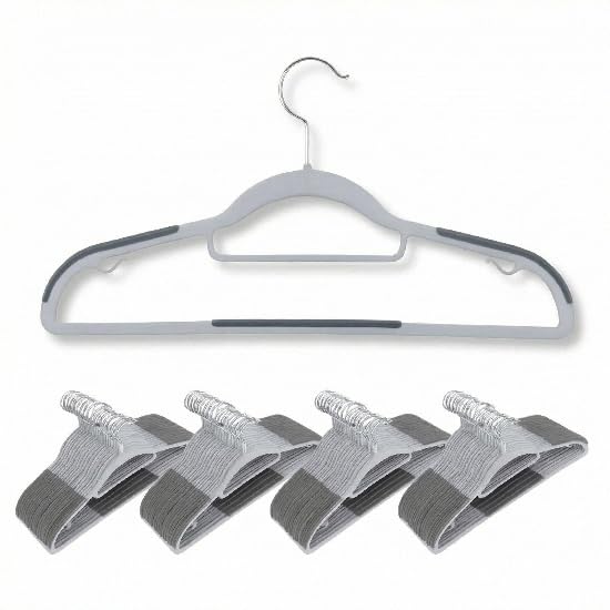 Cintres multifonctionnels en plastique gris pour toute la famille (lot de 100 pièces)